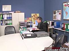 German Student Convinces Teacher For Hard Office Sex