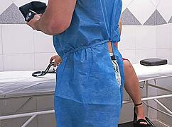 Curvy black patient with huge ass rides doctor's cock in hospital