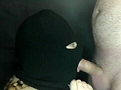 Step Sister's Balaclava Hides Face While Sucking Cock Deep!
