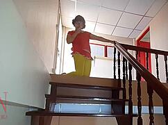 Velma Strips Vintage Lingerie for Retro Masturbation Tease