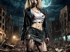 Sandys milf cosplay turns horror parody into blowjob pmv with porno beats