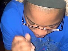 colombian bbw girlfriend gives sloppy bj deepthroat and facial cumshot pov