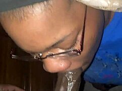 colombian bbw girlfriend gives sloppy bj deepthroat and facial cumshot pov