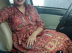 panjabi bride sneaks car ride with hubby for intimate outdoor creampie