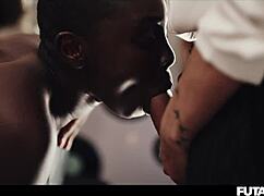 imagine black babe stuffed by two futa monster cocks double penetrating deep