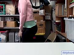 Officer Strips Shoplifting Redhead Teen Then Fucks Her Shaved Pussy In Office