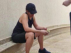 buddy rams cock into tough chick's pussy in garage despite her no