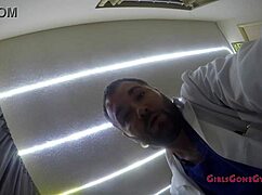 backstage latina patient spreads wide for lilith rose's pov latex gyno relaxation exam