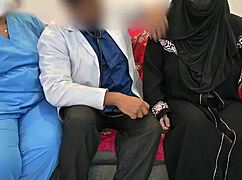 doctor rams cock into nurse and arab patient lady in hospital threesome