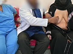 doctor rams cock into nurse and arab patient lady in hospital threesome