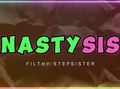 nasty stepsis stuffs donut in her big tits pussy play