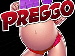 victoria's pregnant belly shakes with agonizing contractions and big tits heaving