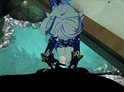 Kafka and Furina Switch Holes on Goth Boy's Cock!