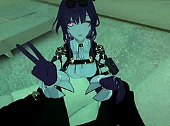 Kafka and Furina Switch Holes on Goth Boy's Cock!