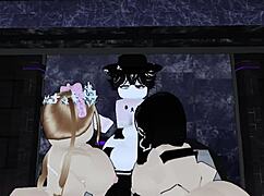 a hot threesome unfolds with a petite ladyboy joining the group fun