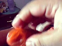 Desi trans masturbates huge cock cums hard in condom