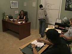 devon lee bends for office doggy with her pierced pussy exposed