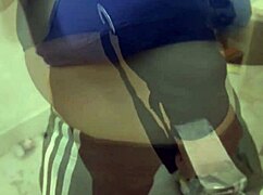 hey student babe in hotel bathroom oiling huge curvy ebony ass with dirty talk 😈🍑