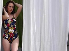 willa prescott petite milf strips bubble butt pussy after natural tits tease