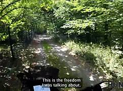 Hunt4k biker pickup turns into outdoor deepthroat riding on shaved pussy