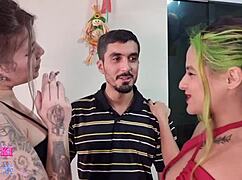 Hey sluts, wanna see us two 18+ teens slobber on repairman's monster cock? 😏🍆