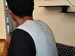 Half-brother catches vr slut and rams cock down her throat!