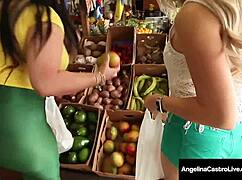 heavy angelina castro straps on to pound curvy cristi ann's pussy cowgirl