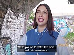 spanish pickup girl wonders if more cash gets her dancing naked outside