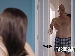 stepdad watch this hot brunette teen suck and ride your cock jojo kiss