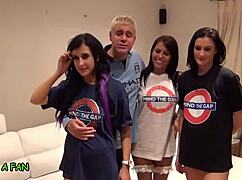 Wee Man Scores Double Blowjobs From Juicy Babes!