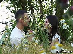 agile teen ariana shaine gets balls deep fucked by lover outdoor