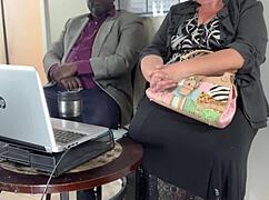 Horny BBW Blonde Milf Secretary Sucks Black Boss Cock In Office Cumshot