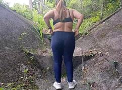 damn big boob latina flashing tits and ass outside who wouldn't stare? 🔥🍑