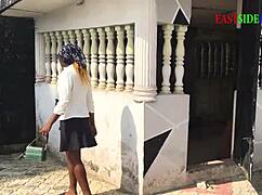 church site check turns into ebony bbw doggystyle creampie pounding on the dirt