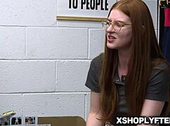 Redhead Jane Rogers Fucks Guard Billy Boston Shop Bust