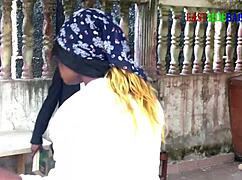 church site check turns into ebony bbw doggystyle creampie pounding on the dirt