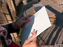 Skinny Blonde German MILF Blind Date Fucked on Street