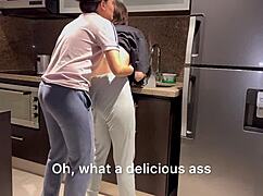 Esposo's Best Friend Borrows Charger for Steamy Lesbian Kitchen Play