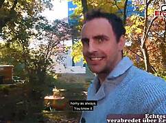 Skinny Blonde German MILF Blind Date Fucked on Street