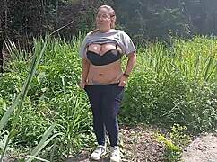 damn big boob latina flashing tits and ass outside who wouldn't stare? 🔥🍑