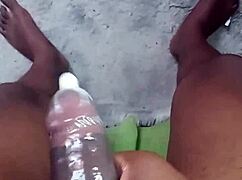 labeto jerks safe into condom on sex machine 💦