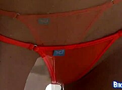 Wet Topless Blonde Bikini Model Poses Nipples Out