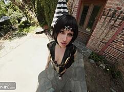 brunette shadowheart in baldur's gate iii vr cosplay moans through intense shadowheart session