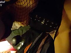 petite french punk slut flashes lingerie in exhibition