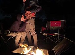 Creampie impregnating her at public campsite outdoors 😈🏕️