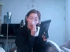 skinny korean girl flashes panties in bigo live