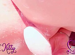 close up asmr toy play with soft moans and big climax
