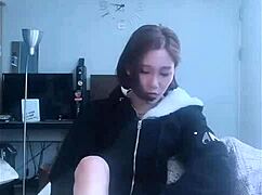 skinny korean girl flashes panties in bigo live