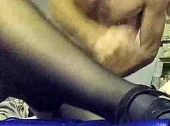 french slut pounded doggystyle in satin red dress!