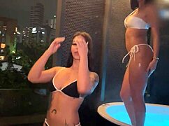 Threesome with best friend and her boyfriend's huge cock felt amazing